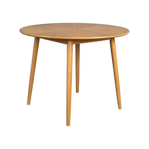 Okrogla jedilna miza z mizno ploščo v hrastovem dekorju ø 120 cm Fabio – White Label