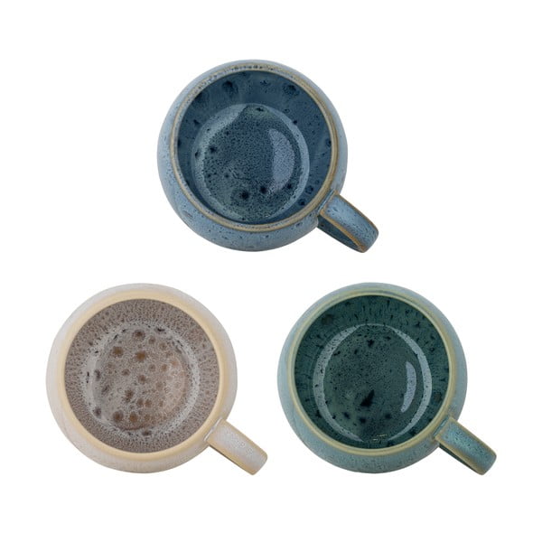 Modro-kremno bele skodelice v kompletu 3 ks iz kamenine 420 ml Harriet – Bloomingville-image-1