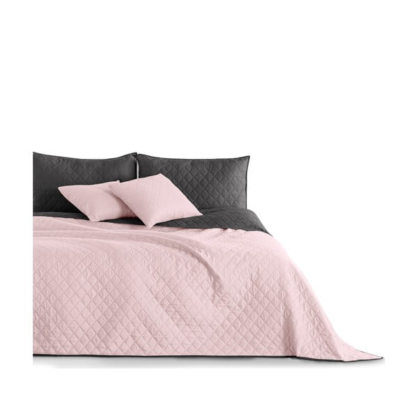 Roza in siva obojestranska posteljna prevleka iz mikrovlaken DecoKing Axel, 170 x 270 cm