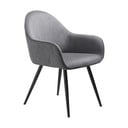 Siv oblazinjen jedilni stol z nasloni za roke Minto – Unique Furniture