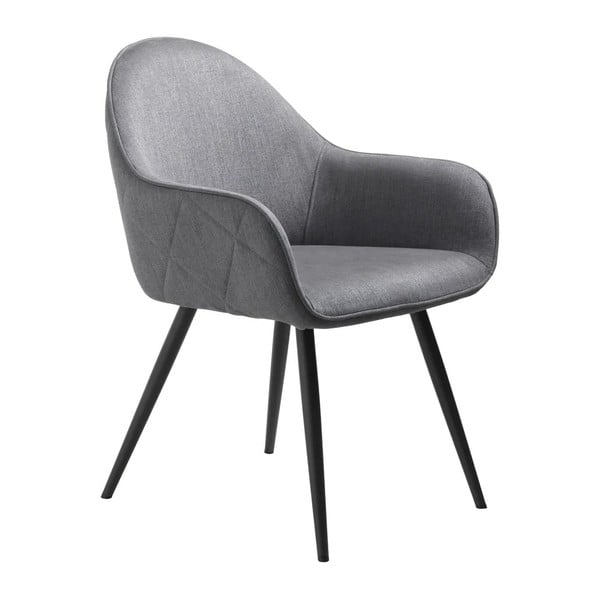 Siv oblazinjen jedilni stol z nasloni za roke Minto – Unique Furniture