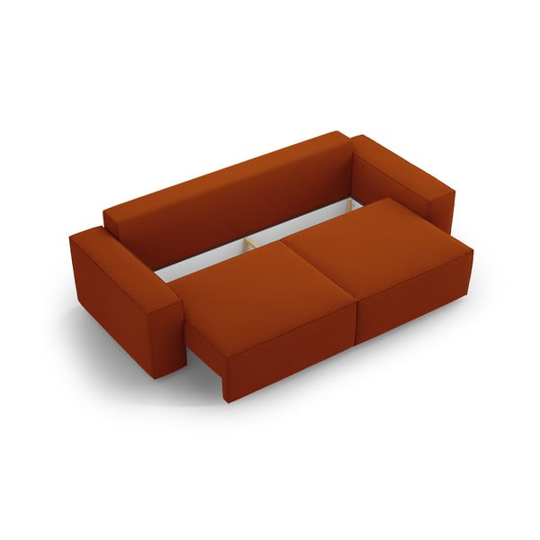 Opečnato oranžna raztegljiva sedežna garnitura 247 cm Jodie – Micadoni Home-image-3