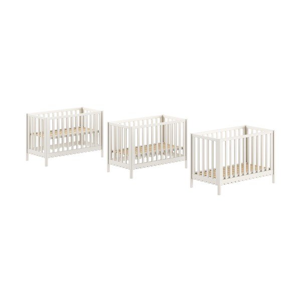 Bež otroška posteljica iz masivnega bora z nastavljivo višino 60x120 cm Swingo – Vipack-image-2