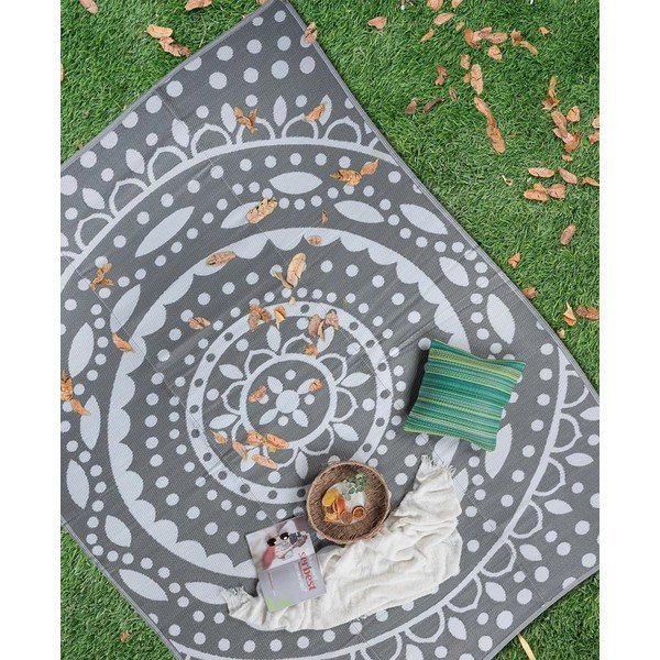 Bela/siva odeja za piknik 240x330 cm – Oyo Concept-image-4