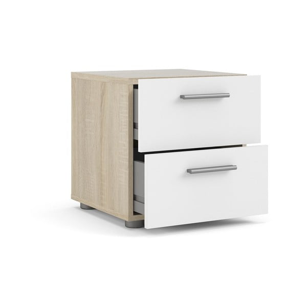 Bela nočna omarica v hrastovem dekorju Pepe - Tvilum-image-3