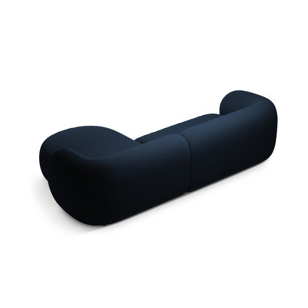 Modra žametna kotna sedežna garnitura (desni kot/z ležalnikom) Kate – Micadoni -image-2