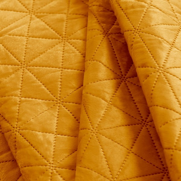 Rumeno prešito pregrinjalo 240x260 cm Laila – Restilo-image-3