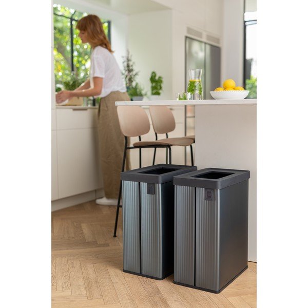 Siv koš za smeti za ločevanje odpadkov iz reciklirane plastike 54 l Verto Recycle – Curver-image-3