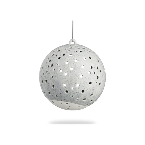 Siv božični obesek-svečnik iz kostnega porcelana Kähler Design Nobili, ⌀ 12 cm