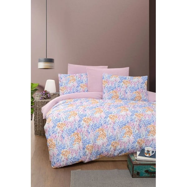 Rožnata/vijolična podaljšana posteljnina za zakonsko posteljo z rjuho 160x220 cm Colorful – Mila Home