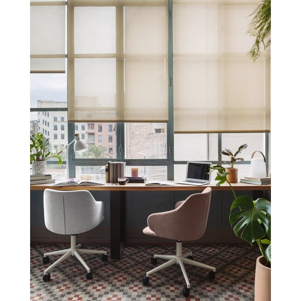 Svetlo roza pisarniški stol Kave Home Einara-image-2