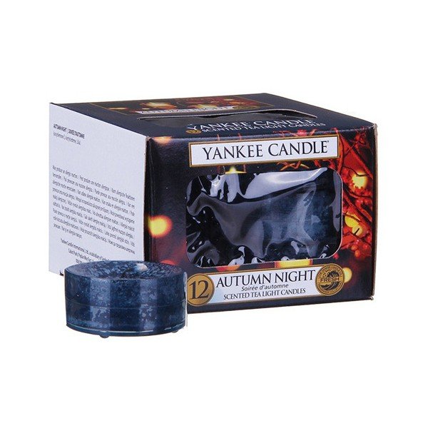 Komplet 12 sveč Yankee Candle z vonjem jesenske noči, čas gorenja 4 - 6 ur