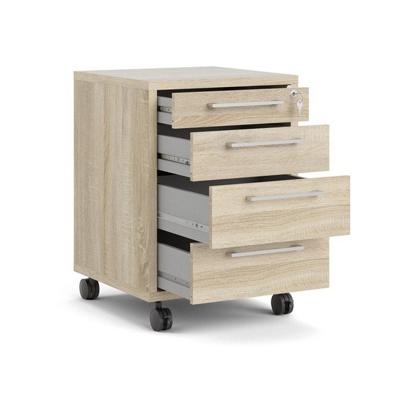 Omarica v hrastovem dekorju z možnostjo zaklepanja v naravni barvi 48x68 cm Prima – Tvilum-image-2