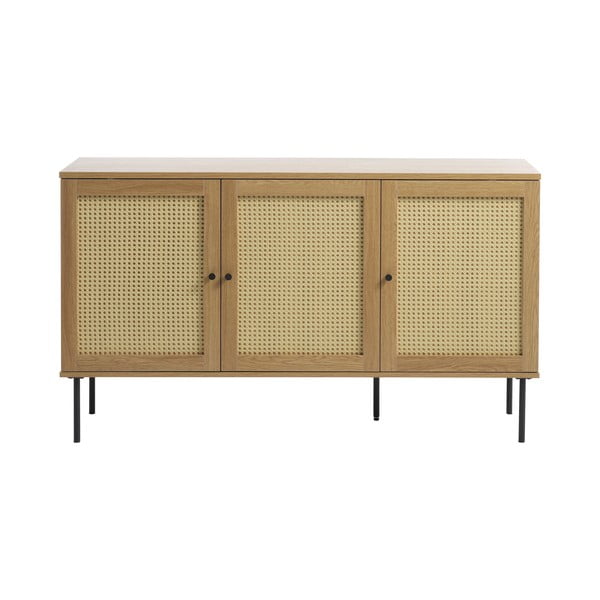 Nizka komoda v hrastovem dekorju 140x80 cm Pensacola – Unique Furniture