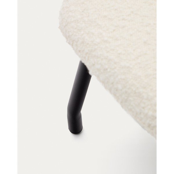 Kremno bel tabure iz tkanine bouclé Belina – Kave Home-image-1