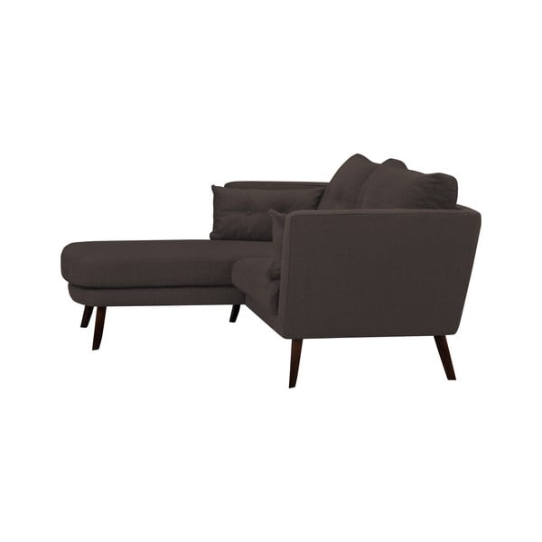 Rjava trisedežna zofa Mazzini Sofas Elena, z ležalnikom v levem kotu-image-2