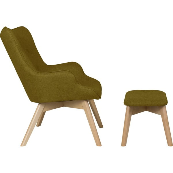 Zelen fotelj z naslonjalom za noge Niko – Ropez-image-3