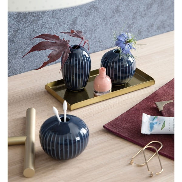 Komplet 3 miniaturnih temno modrih vaz Kähler Design Hammershoi Miniature-image-2