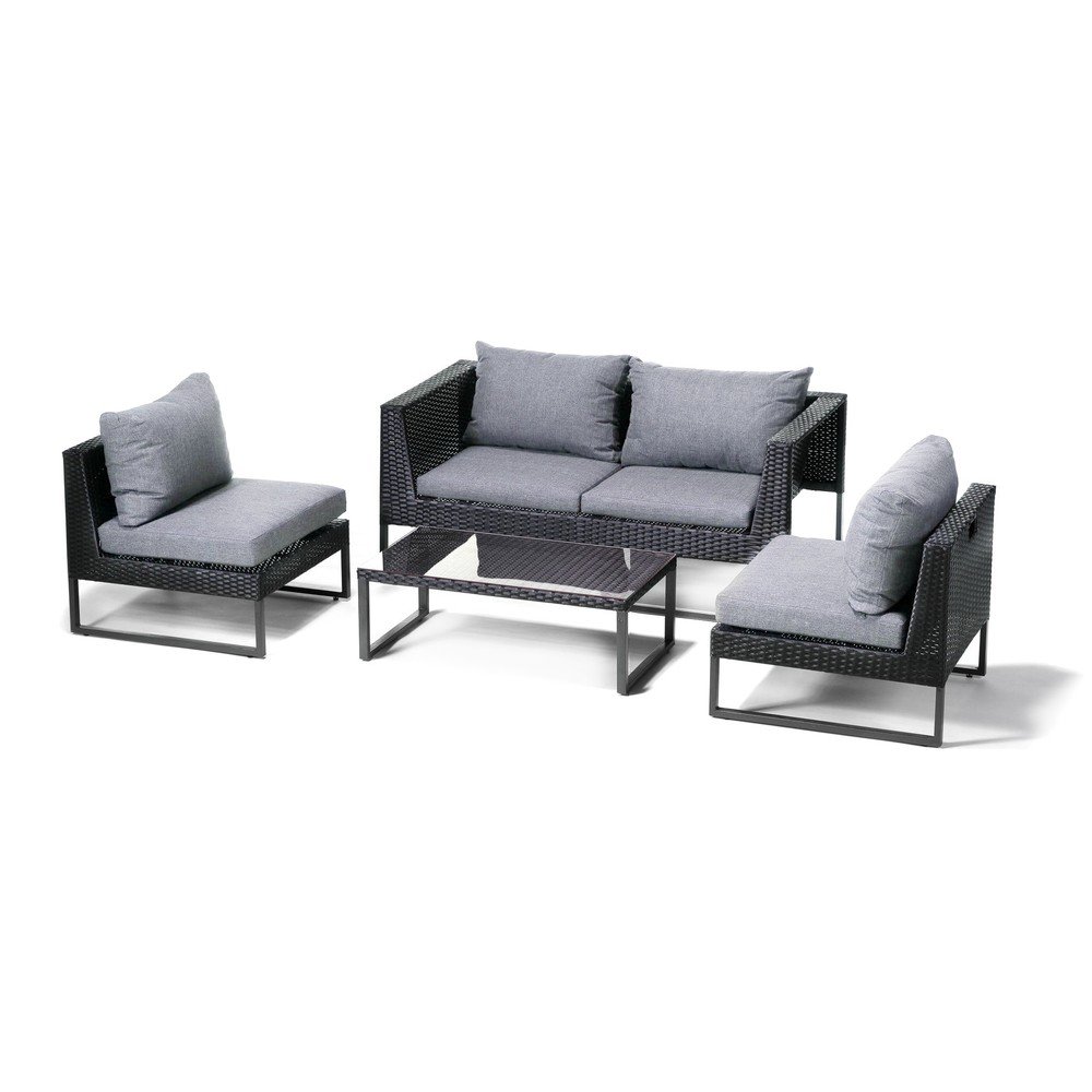 Set vrtnega pohištva iz ratana v sivi barvi Bonami Essentials Diamond