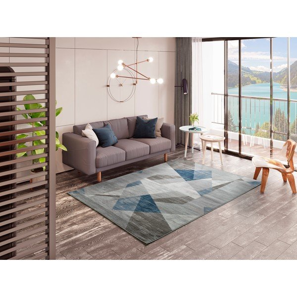 Sivo-modra preproga Universal Babek Geo, 120 x 170 cm-image-1