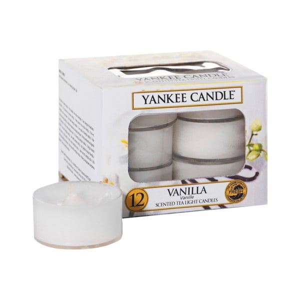 Komplet 12 dišečih sveč Yankee Candle Vanilla, čas gorenja 4 h