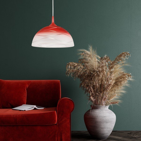 Rdeča viseča svetilka ø 30 cm Sfera – LAMKUR-image-1