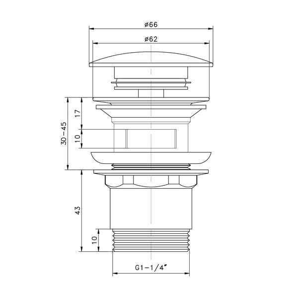 Zgornji del sifona za umivalnik Aqualine  – Sapho-image-1