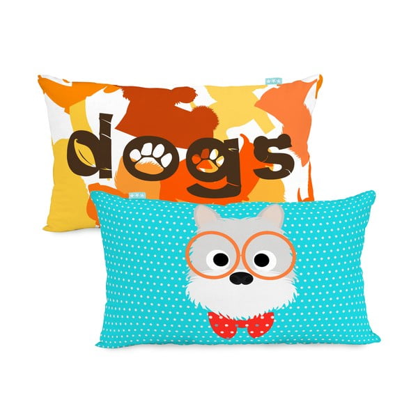 Obojestranska bombažna prevleka za vzglavnik Mr. Fox Dogs 50 x 30 cm-image-3