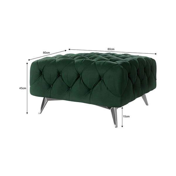 Temno zelen žameten tabure Chelsea – Ropez-image-3