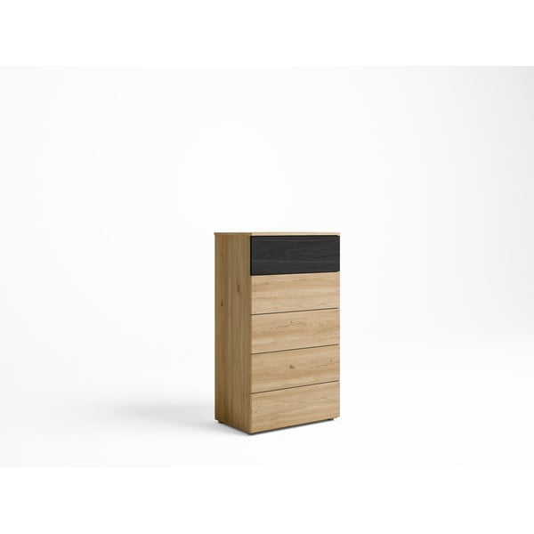 Črna visoka komoda iz hrastovega dekorja 62x111 cm Care - Marckeric-image-1