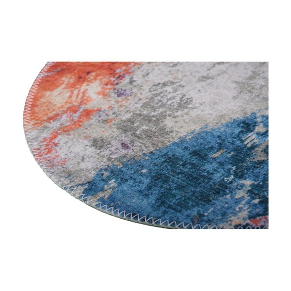 Modra/oranžna pralna okrogla preproga ø 80 cm – Vitaus-image-2