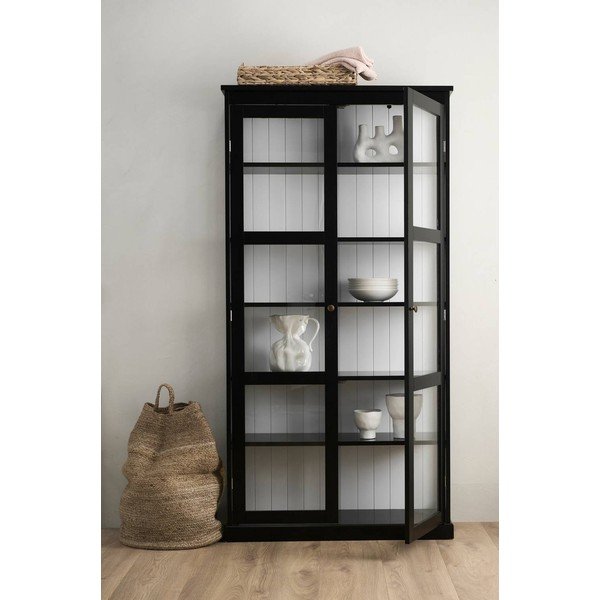 Črna vitrina iz MDF plošč 98x193x34 cm Wilma – Ellos Home-image-1