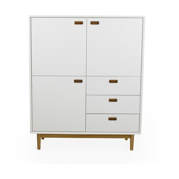 Bela visoka komoda 114x137 cm Svea – Tenzo
