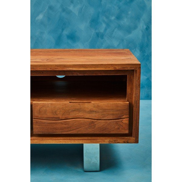 TV omarica iz masivne akacije v temni naravni barvi 140x52x50 cm Simla – Premier Housewares-image-3