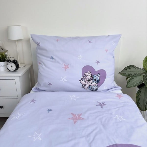 Enojna bombažna otroška posteljnina 140x200 cm  Lilo and Stitch "Heart" – Jerry Fabrics-image-4