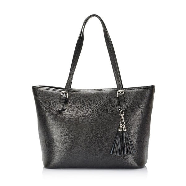 Črna usnjena torbica Lisa Minardi Arianna