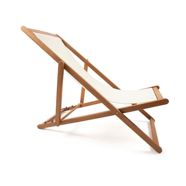 Bež zložljiv vrtni ležalnik iz akacijevega lesa Bonami Essentials Deck-image-2
