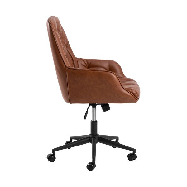 Pisarniški stol iz umetnega usnja v konjak rjavi barvi Erik – Actona-image-4