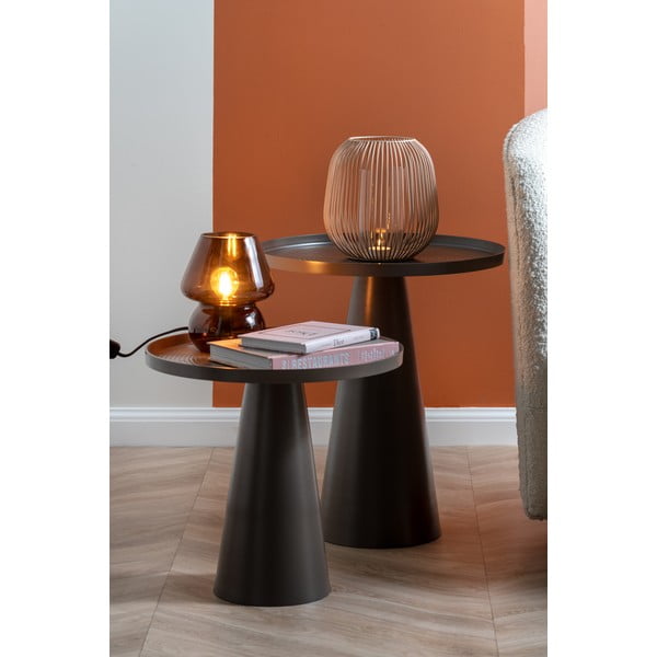 Temno rjava steklena namizna svetilka Leitmotiv Glass, višina 18 cm-image-1