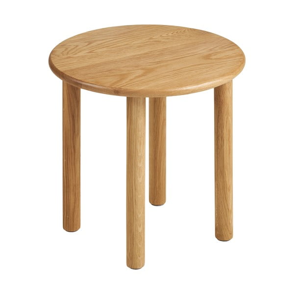 Okrogla stranska mizica iz masivnega hrasta ø 40 cm Jena – House Nordic