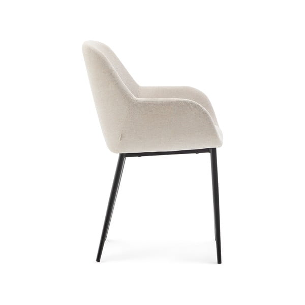 Kremno bel oblazinjen jedilni stol Konna – Kave Home-image-2