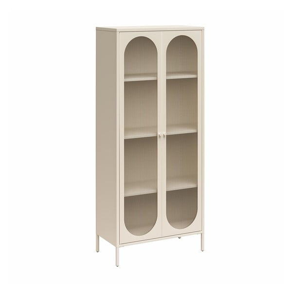 Kremno bela kovinska vitrina 80x186x40 cm Luna – Støraa-image-2