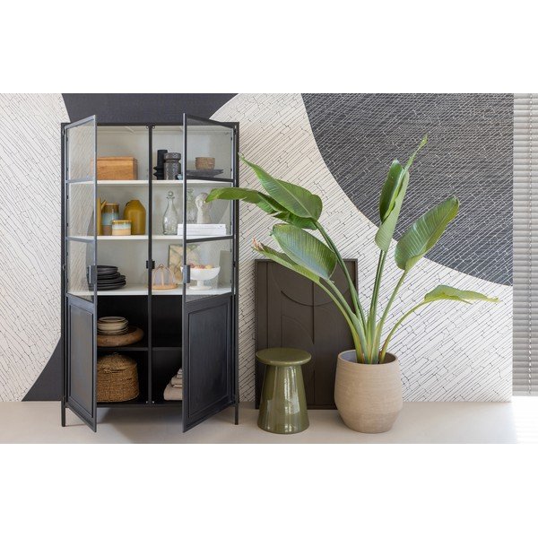 Črna kovinska vitrina 110x189 cm Nora – Basiclabel -image-1