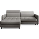 Siva žametna raztegljiva/s prostorom za shranjevanje kotna sedežna garnitura (levi kot/z ležalnikom) Gomsi – ELTAP