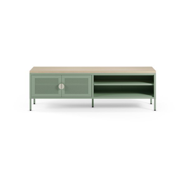 Mentolno zelena/v naravni barvi kovinska TV omarica 160x50x35 cm Sayla – Marckeric