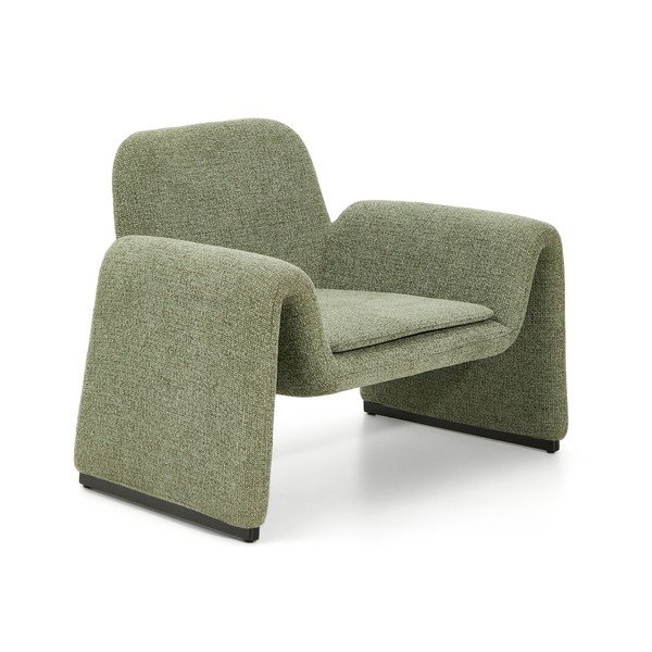 Zelen fotelj iz šenilje Melvia – Kave Home