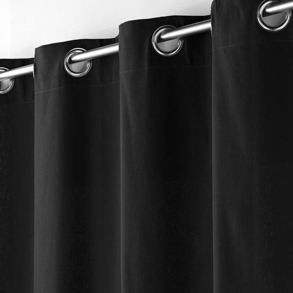 Črna zavesa iz mikrosatena 140x240 cm Shana – douceur d'intérieur-image-2