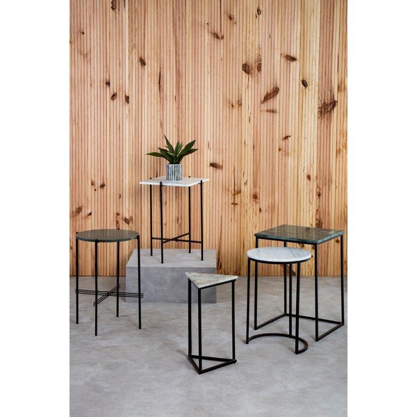 Stranske mizice v kompletu 3 ks z marmorno mizno ploščo 40x40 cm Mandoli – Premier Housewares-image-2