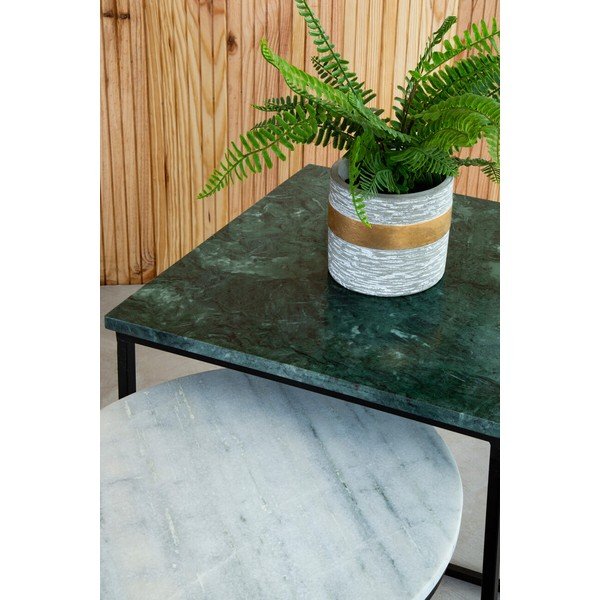Stranske mizice v kompletu 3 ks z marmorno mizno ploščo 40x40 cm Mandoli – Premier Housewares-image-4