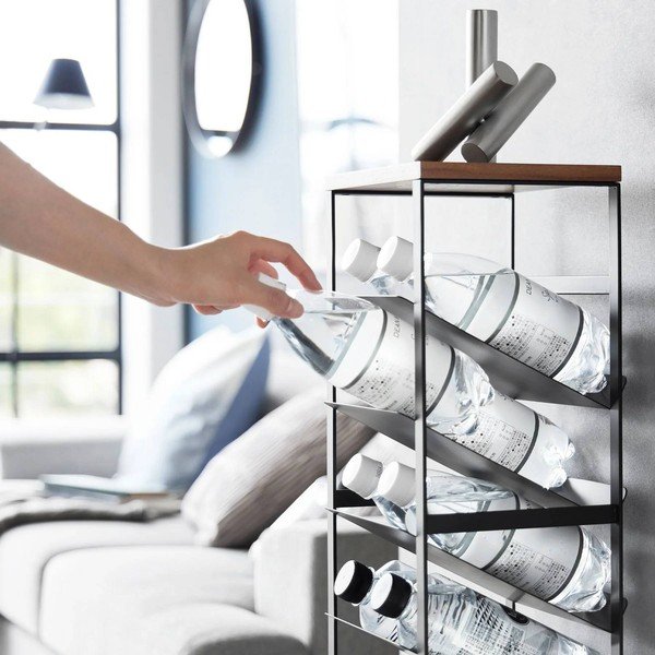 Črno kovinsko držalo za vino za 16 steklenic 20x88,5x19 cm Tower – YAMAZAKI-image-3